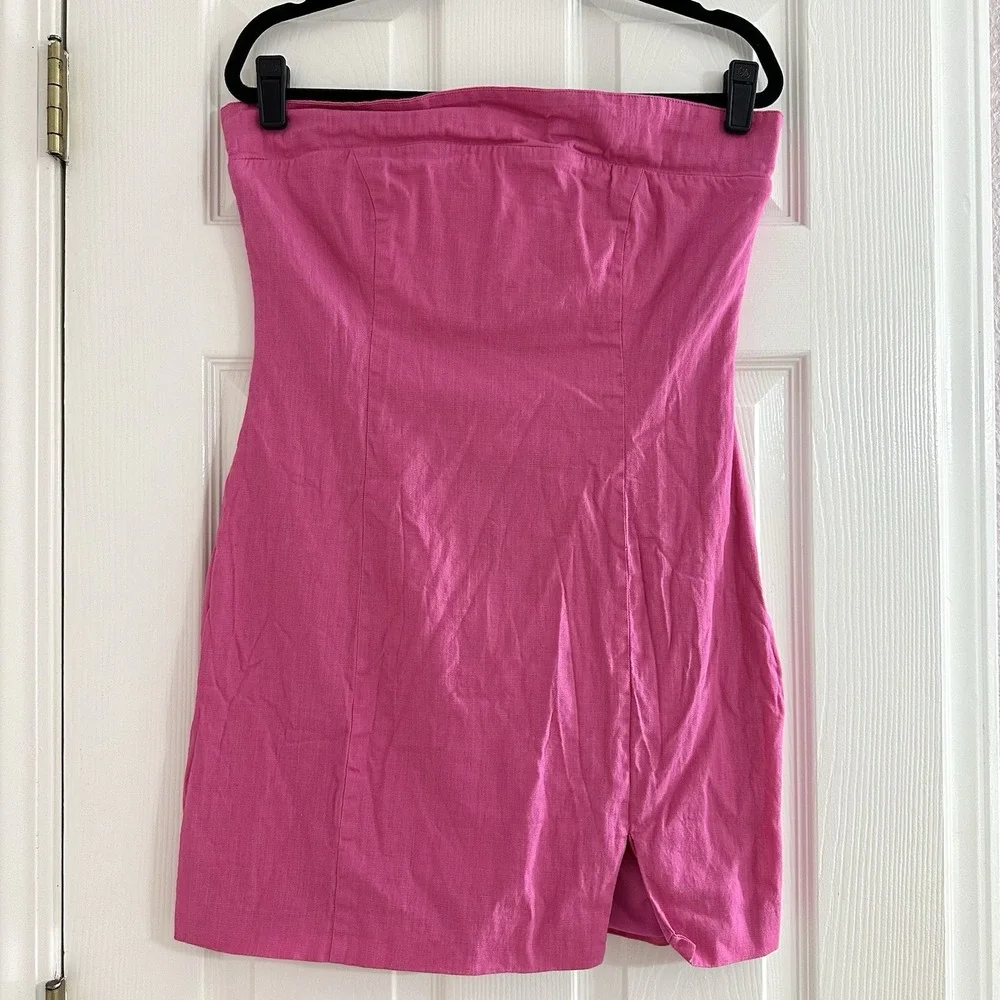 Altar'd State Phoebe Strapless Slip Short Mini Pink Dress Cotton Wms Size‎ Large